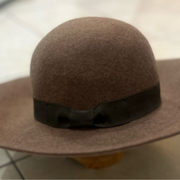 💫NWT Vintage Polo Ralph Lauren Brown Wool Felt Fedora Hat. Velvet ribbon trim - Picture 4 of 5